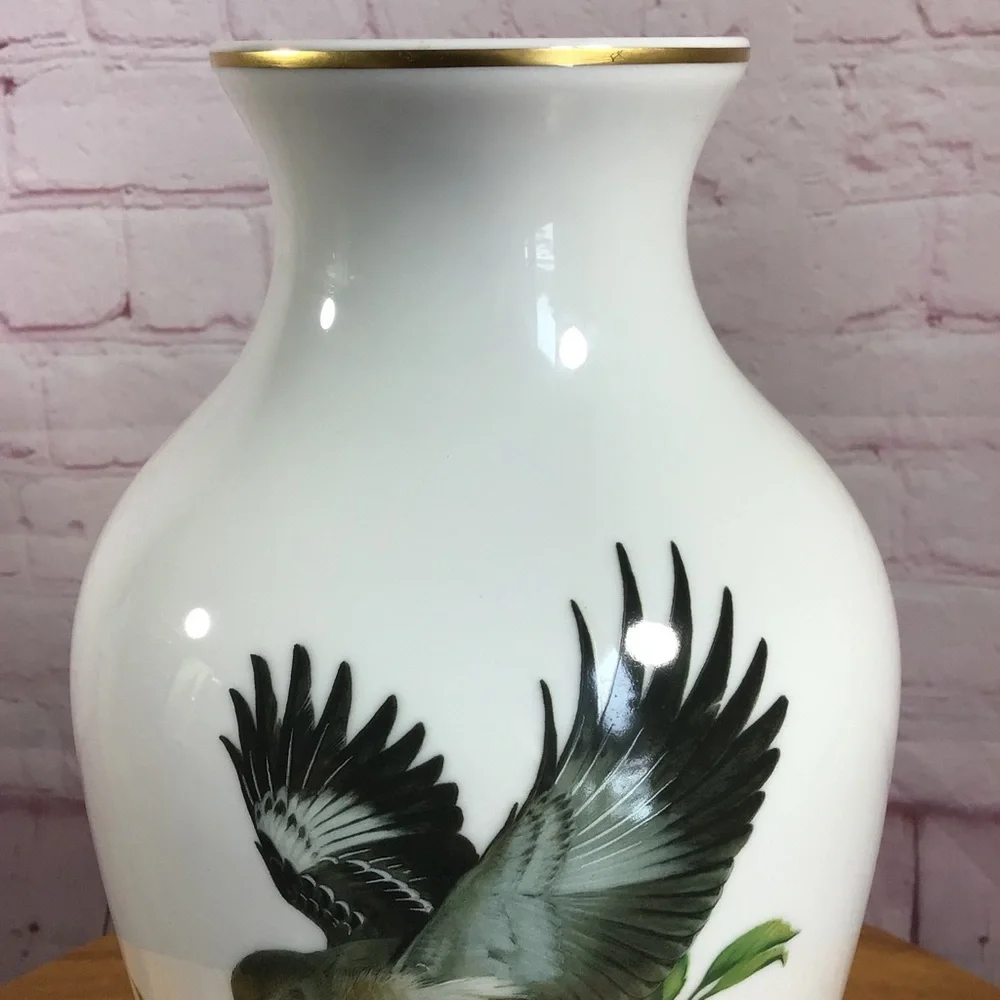 AK Kaiser West Germany Mockingbird Ceramic Vase